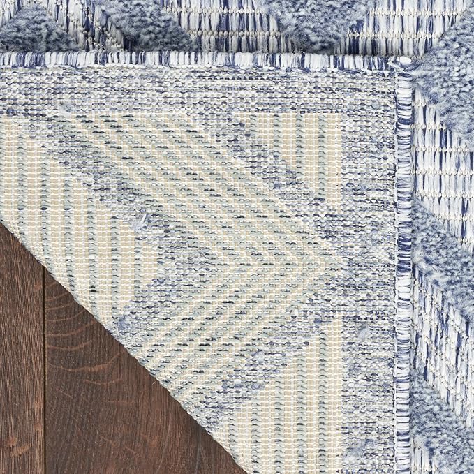 Nourison Home Versatile Denim Blue 5' x 7' Area Rug - Easy Clean, Non Shedding, Bed Room, Living Room, Dining Room, Kitchen (5' x 7')