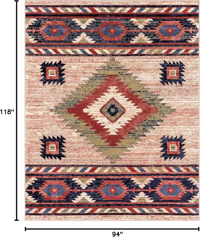 Well Woven Tulsa Lea Cream Traditional Southwestern Tribal 7'10" x 9'10" Area Rug