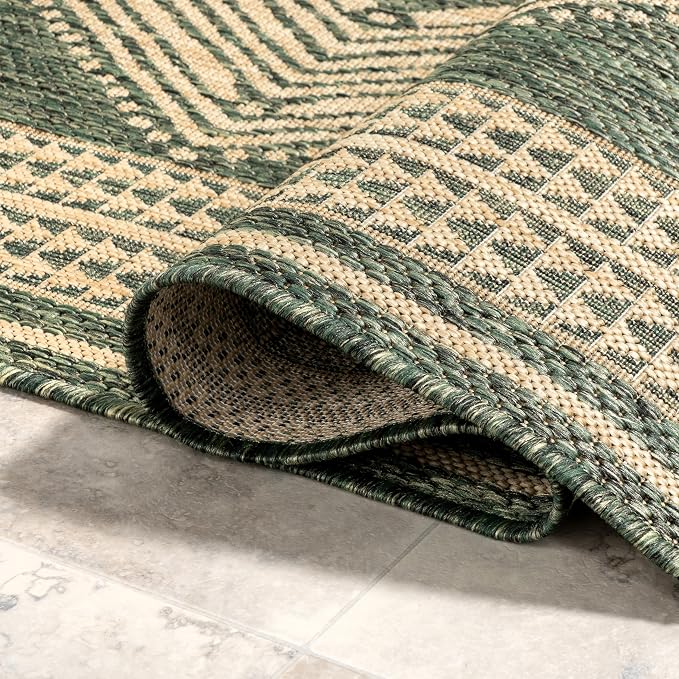 nuLOOM Ranya Green Geometric Indoor/Outdoor Area Rug, 10' x 14'