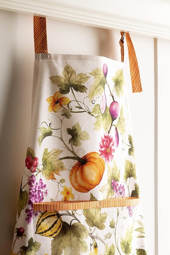 Maison d' Hermine Aprons for women with Pocket 100% Cotton (27.50"x31.50") | Adjustable Neck Strap & long ties Apron Men Chef Wedding Cooking Gardening Server Maid