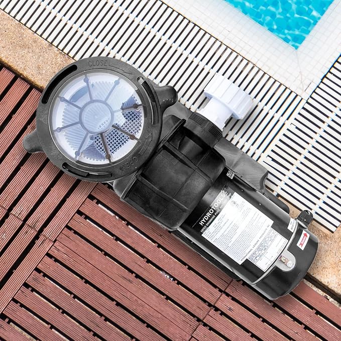 SWIMLINE HYDROTOOLS Model 719061S Hydro-Flo Above-Ground Pool Replacement Pump, Horizontal Discharge - 1.0 HP, 5,280 GPH, 115V/60Hz, Single Speed, for Sand, Cartridge & DE Filter Systems | Above-ground Pool Pump, 1.0 HP, 5, 280 GPH, Horizontal Discharg...