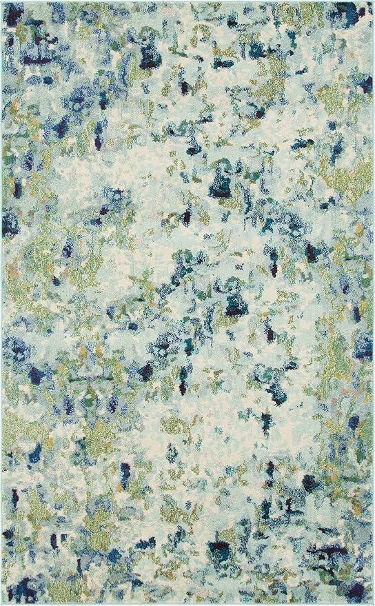 Unique Loom Chromatic Collection Area Rug - Champagne (5' 1" x 8' Rectangle, Light Blue/ Blue)