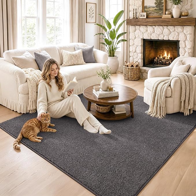 Keeko 5x5 Square Area Rugs for Living Room Bedroom,Soft Washable Carpet | Modern Indoor Memory Foam Entryway Rug Low Pile Minimalist Non Slip Rug for Kids Nursery Dorm Room Home Decor