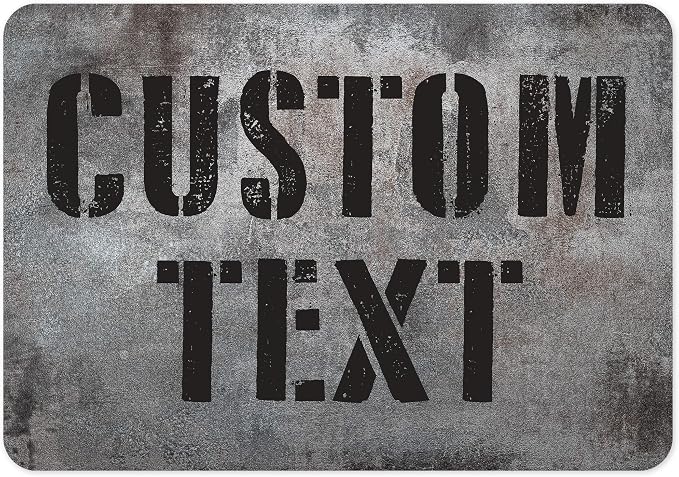 Custom Sign, Custom Street Sign, 11 Font Colors, 13 Font Styles, 4 Hole Options, 22 Sizes, 7x10 Inches, Rust Free DiBound, Fade Resistant, Made in USA by My Sign Center (Grunge Metal)