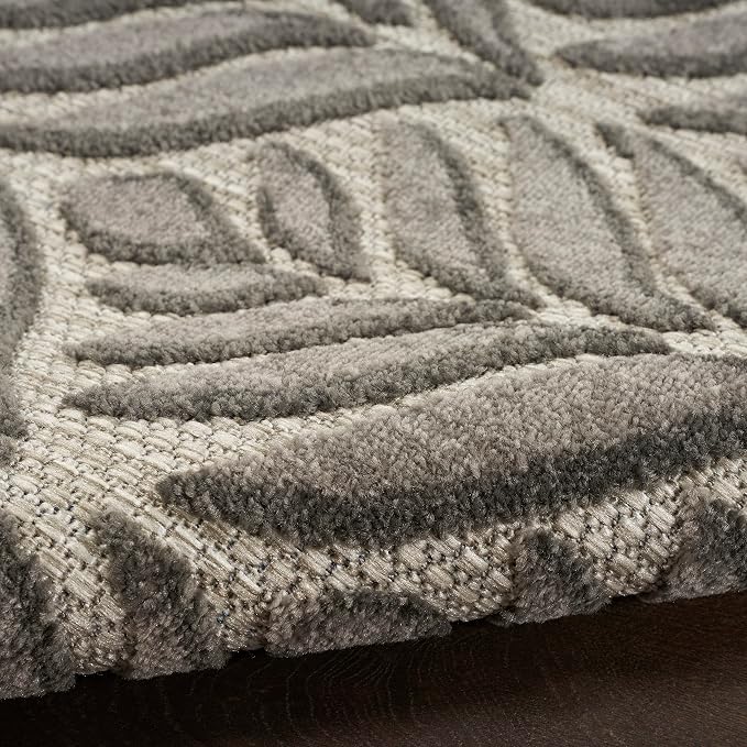 Nourison Home Aloha Charcoal 5'3" x 7'5" Area Rug - Easy Clean, Non Shedding, Bed Room, Living Room, Dining Room, Kitchen (5' x 8')