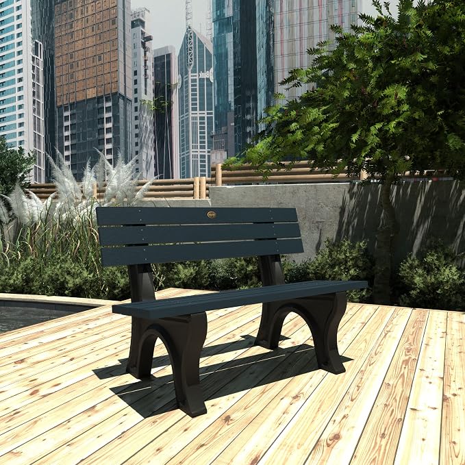 Sequoia Professional Aurora 4 ft Park Bench, Federal Blue