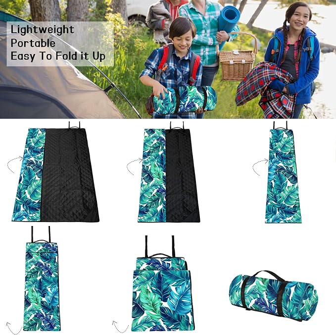 Picnic Blankets Beach Blanket 80" X 80" Extra Large Waterproof Camping Blankets Portable Outdoor Mat 3-Layer Blanket for Beach, Hiking, Park, Music Festival, Grass Lawn,Travel