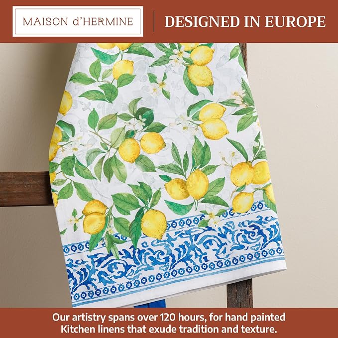 Maison d' Hermine Aprons for women with Pocket 100% Cotton (27.50"x31.50") | Adjustable Neck Strap & long ties Apron Men Chef Wedding Cooking Gardening Server Maid