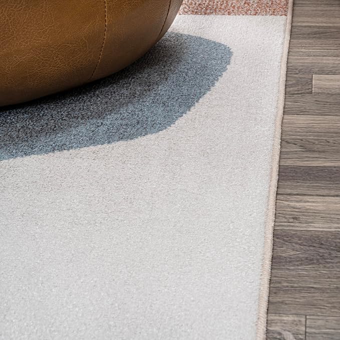 JONATHAN Y Machine Washable Cream/Multi Indoor Area Rug 5X8 ft, Riley Abstract Coastal Contemporary for Living Room, Bedroom, Kitchen, Office, Easy-Cleaning, Pet-Friendly, Non-Shedding WSH308A-5