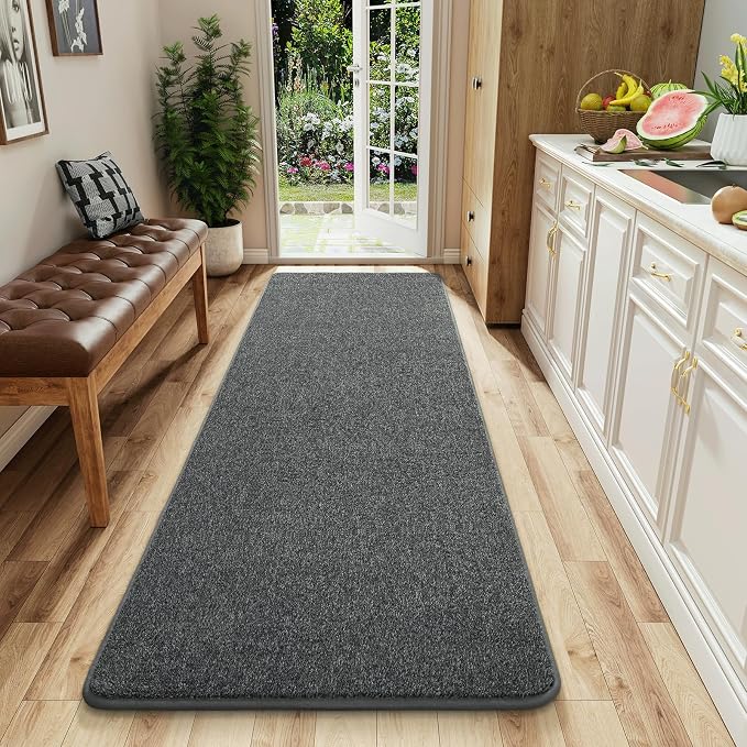 AROGAN 2x6 Runner Rug for Hallway, Long Runner Rugs Non Slip, Black & White | Soft Washable Memory Foam Carpet for Bedroom, Non Slip Backing Runners Rug for Hallways, Kitchen, Bathroom, Entryway Home