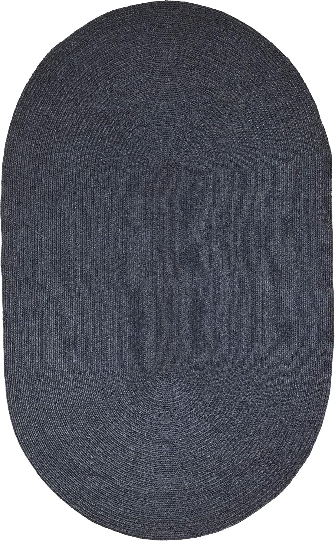 Superior Jute Oval Indoor Area Rug, Denim Blue