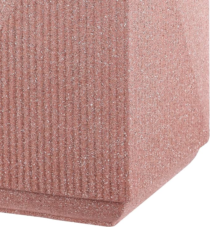 JONATHAN Y Adrian Polyresin Outdoor Side Table and Garden Stool, 21" Weather Resistant Geometric Fluted Accent Table for Patio, Porch, Deck, Pink Terrazzo TBL1104C