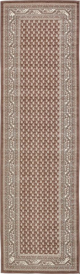 Unique Loom Williamsburg Collection Traditional Border with Dotted Center Area Rug, Runner 2' 9" x 9' 10", Brown/Beige