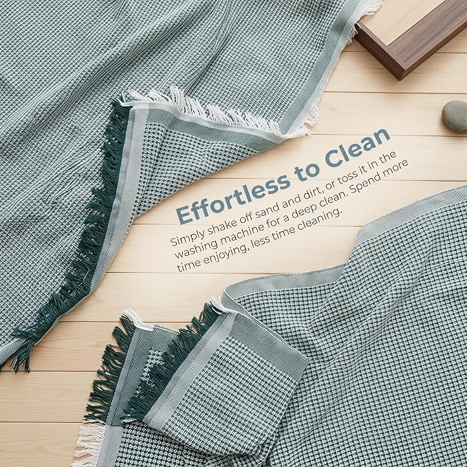 70"x 70" Picnic Blanket Extra Large,Layer Outdoor Blanket for 5 to 7 Adults,Camping Grass Lawn Park Accessories Cute Couple Gifts Ideas Wedding Registry for Park, Beach (Green)