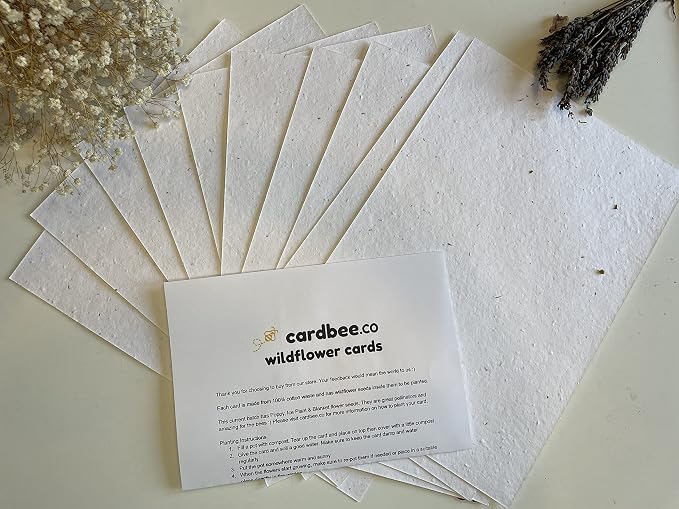 25 x A5 Plantable Seed Paper/Card - Print at Home Craft Paper with Wildflower Seed Mix