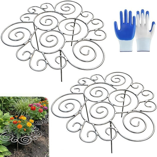 2026 New Peony Cages and Supports, Metal Plant Support Ring for Garden, Indoor Pots, Flower Hoop for Upright Growth and Protection (1, L（17.3" x 17.3"）* 2)