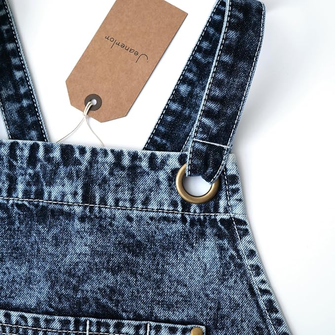 Jeanerlor - Denim Apron With Pockets for Women Women Hair Stylist(Blue-Black) - Special Washing Style Adjustable S to L