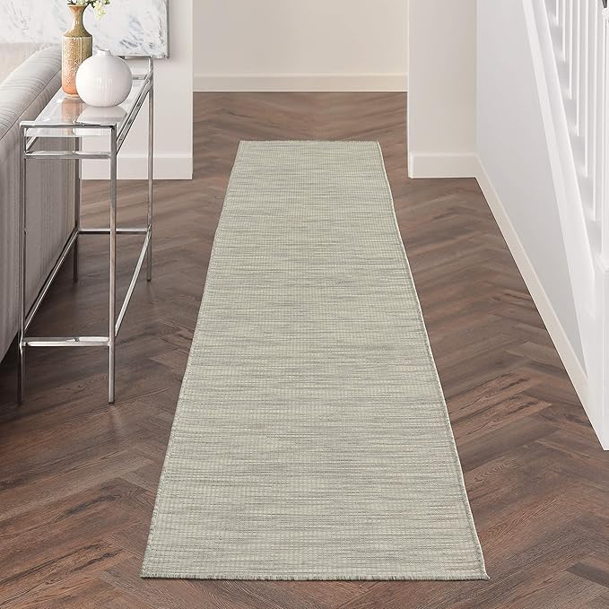 Nourison Home Positano Light Grey 2'2" x 10' Area Rug - Easy Clean, Non Shedding, Bed Room, Living Room, Dining Room, Kitchen (10' Runner)