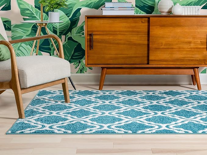 Well Woven Ruby Echo Shapes & Circles Geometric Ivory and Beige 5 by 7 Rug - Abstract Modern Thick Pile Carpet, Soft Durable Easy Care Floor Covering, Contemporary Neutral Geometric Pattern