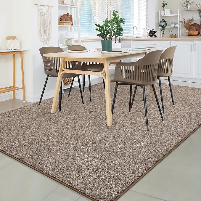 Chicrug Memory Foam 3x5 Area Rugs for Bedroom Living Room Entryway | Low-pile Soft Carpet Rug for Kids Playroom, Floor Rug for Bedside Dorm Dining Room Home, Brown and White