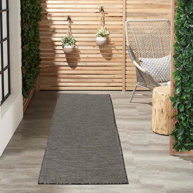 Nourison Home Positano Charcoal 2' x 6' Area Rug - Easy Clean, Non Shedding, Bed Room, Living Room, Dining Room, Kitchen (6' Runner)