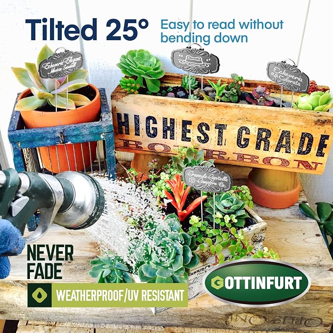 Updated Metal Plant Labels for Garden, 25 Pack Stainless Steel DIY Plant Markers Waterproof for Flowers Pots, Vegetables, Seedlings