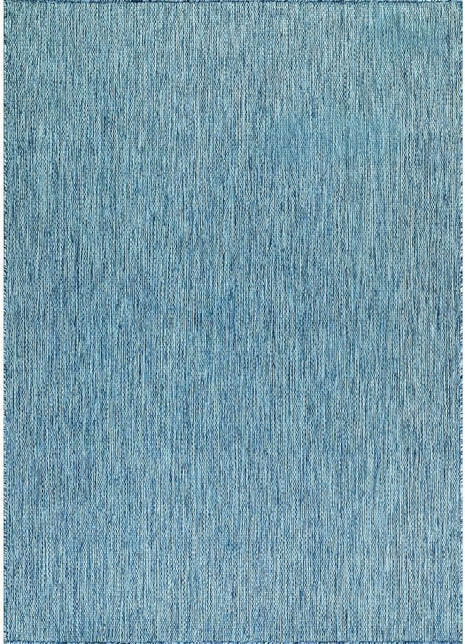 Washable Indoor Outdoor Rug 9x12 Weather Resistant Area Rugs Modern Solid for Porch Deck Balcony Backyard Patio Outside Carpet (9 X 12 Aqua Blue)