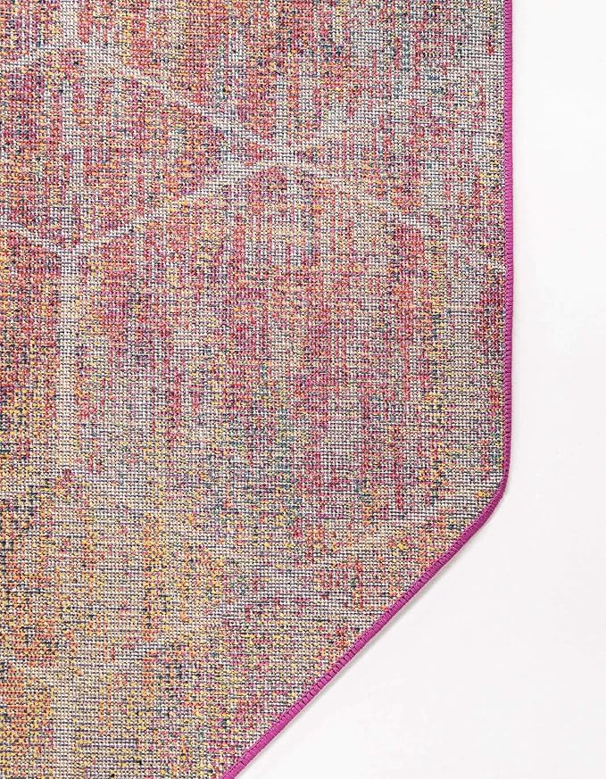 Unique Loom Trellis Frieze Collection Area Rug - Geometric (5' Octagon, Multi/ Black)