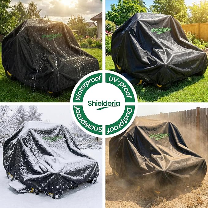Zero Turn Mower Cover - Heavy Duty 600D Oxford Waterproof Lawn Mower Cover for All-Weather Outdoor Storage, Fits John Deere, Greenworks, EGO, Toro, Craftsman, Husqvarna, Honda & More