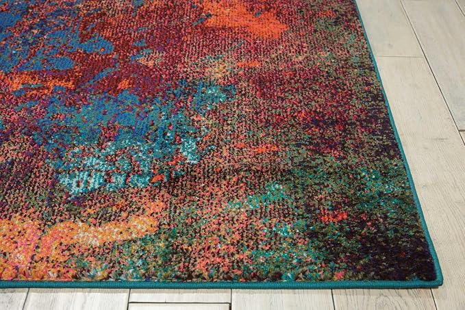 Nourison Home Celestial Atlantic 3'11" x 5'11" Area Rug - Easy Clean, Non Shedding, Bed Room, Living Room, Dining Room, Kitchen (4' x 6')