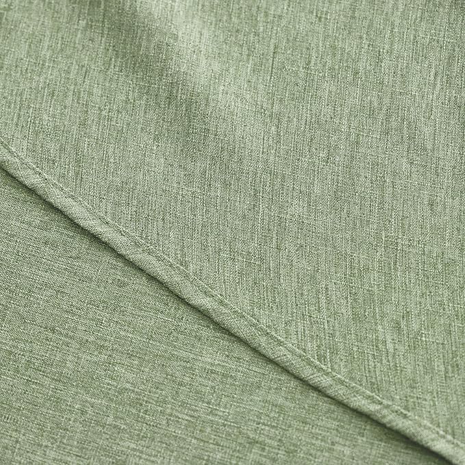 Decorelia Faux Linen Rustic Round Tablecloth for Coffee Table, Decorative Waterproof Outdoor Anti-Scratch Table Cloth Cover for Party, Wedding, Picnics, Patio(Round, 70 Inch(4-6 Seats), Sage Green)