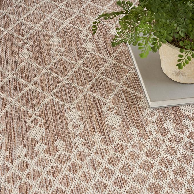 Nourison Home Positano Beige 8' x Square Area Rug - Easy Clean, Non Shedding, Bed Room, Living Room, Dining Room, Kitchen (8' x Square)
