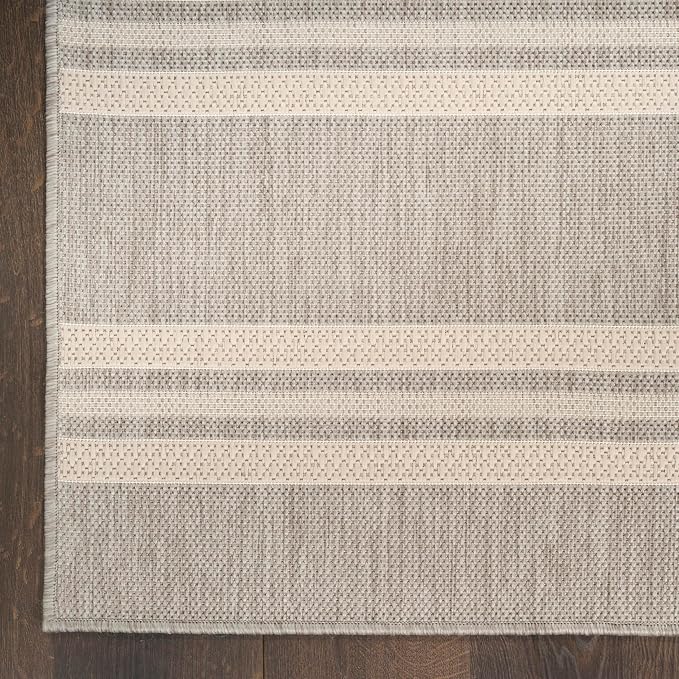 Nourison Home Horizon Indoor/Outdoor Grey 2'2" x 8' Area Rug - Easy Clean, Non Shedding, Bed Room, Living Room, Dining Room, Kitchen (8' Runner)