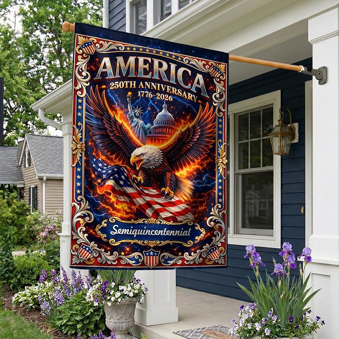 250th Anniversary Patriotic Design, 1776-2026 Commemorative, 250 Anniversary Usa Flag, Garden Flags For Outside, Front And Back Print 4 (30x40 Inch)