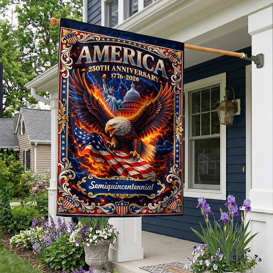 250th Anniversary Patriotic Design, 1776-2026 Commemorative, 250 Anniversary Usa Flag, Garden Flags For Outside, Front And Back Print 4 (30x40 Inch)