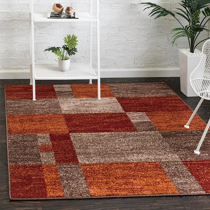 Unique Loom Autumn Collection Area Rug - Providence (7' 10" Square, Multi/ Beige)