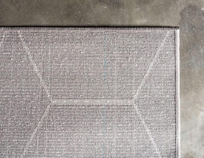 Unique Loom Trellis Frieze Collection Area Rug - Geometric (9' x 12' 2", Light Gray/ Ivory)
