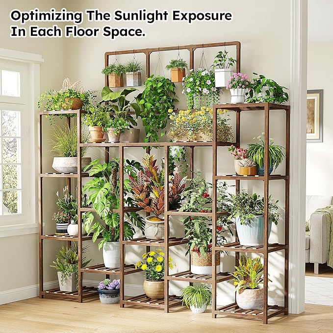 EnHomee Tall Plant Stand, 63''H Large Plant Stand for Multiple Plants Pot, Indoor Plants Shelves for Living Room, Patio, Balcony, Yard, Garden