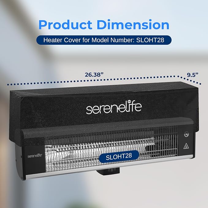 SereneLife Patio Heater Cover for SLOHT28, Heavy Duty, UV & Waterproof, Tearproof, Dustproof, Wind/Sunlight/Snow Resistant (Pack of 2)