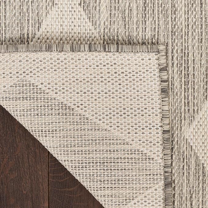Nourison Home Positano Light Grey 9' x 12' Area Rug - Easy Clean, Non Shedding, Bed Room, Living Room, Dining Room, Kitchen (9' x 12')
