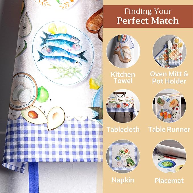 Maison d' Hermine Aprons for women with Pocket 100% Cotton (27.50"x31.50") | Adjustable Neck Strap & long ties Apron Men Chef Wedding Cooking Gardening Server Maid