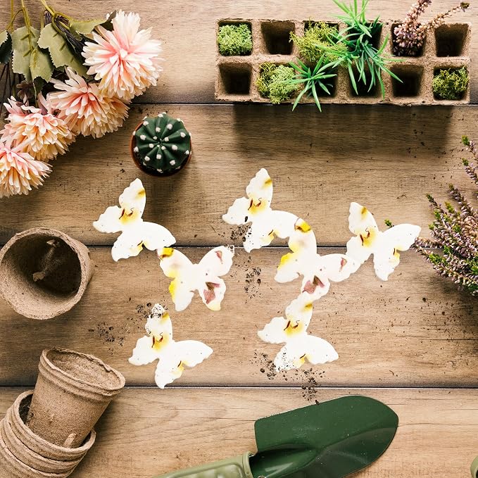 50pcs Large (2.85" h x 3" w) Yellow Butterfly Seed Paper – Writable & Plantable Wildflower, Mom's Gift for Birthday, Use for Wedding, Baby Shower, & Party Favors