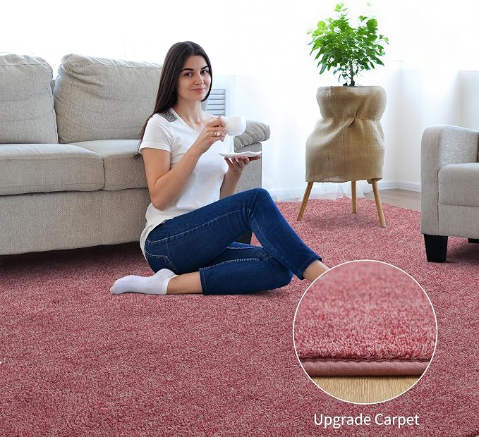 Keeko 4x6 Area Rugs for Living Room,Soft Washable Memory Foam Bedroom Rug | Indoor Throw Rug Low Pile Minimalist Non Slip Carpet for Kids Nursery Classroom Dorm Room Home Decor Red and White