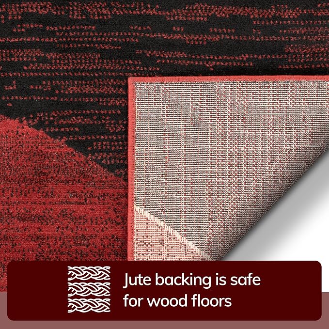 Well Woven Dulcet Bingo Red Modern Geometric Area Rug – 2x4 (2’7” x 3’11”) | Soft Durable Polypropylene Rug for Living Room, Bedroom, or Entryway | Stain & Fade Resistant, Easy to Clean, Medium Pile