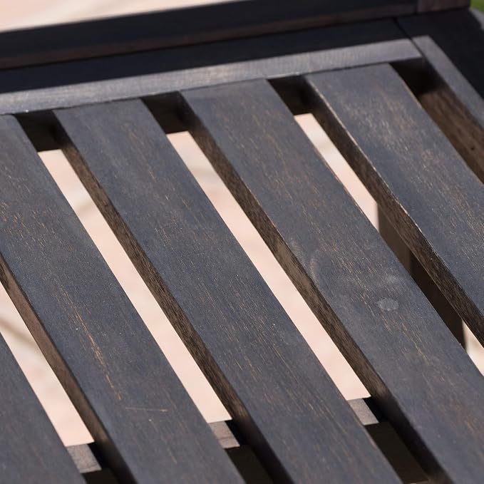 Christopher Knight Home Loja Outdoor Acacia Wood Bench, Dark Grey Finish