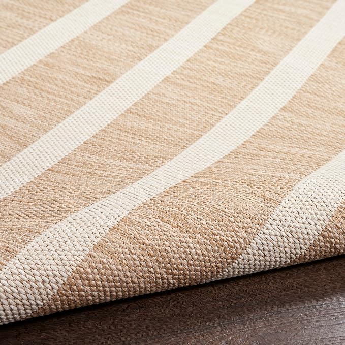 Nourison Home Positano Beige Ivory 5' x 7' Area Rug - Easy Clean, Non Shedding, Bed Room, Living Room, Dining Room, Kitchen (5' x 7')