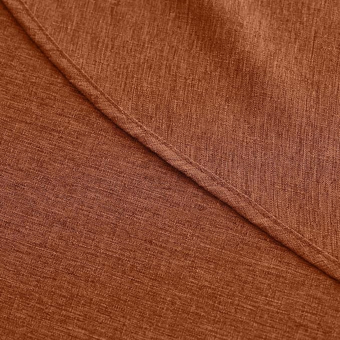 Decorelia Fall Farmhouse Round Table Cloth for Indoor/Outdoor, Harvest Thanksgiving Faux Linen Washable Tablecloth Cover for Party Dining & Kitchen Table Decor (60 Inch,Round (2-4 Seats),Burnt Orange)