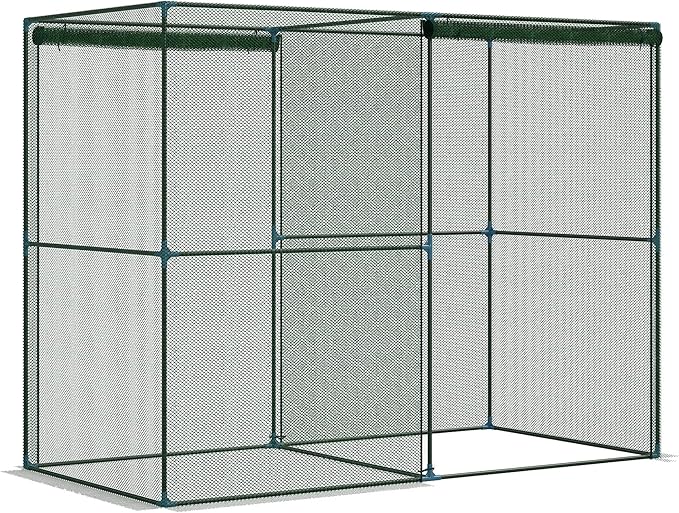 Outsunny 8' x 4' x 6' Crop Cage, Plant Protection Tent with Zippered Doors for Vegetable Garden, Backyard, Green