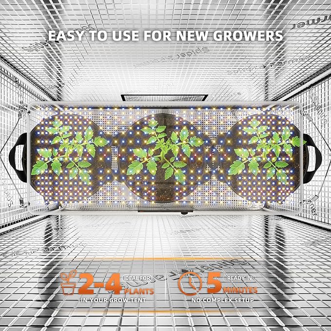 Spider Farmer SF2000 200W LED Grow Light for Indoor Plants, Upgraded High Efficiency LEDs, Dimmable Full Spectrum High PPFD, Deep Penetration for Seed Starting/Vegetables/Bloom in 2x4 Grow Tent