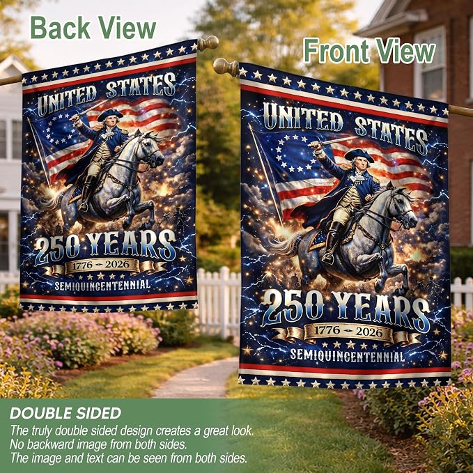 250 Anniversary Usa Flag, 1776-2026 Commemorative, 250th Anniversary Patriotic Design, Garden Flags For Outside, Doubleided Outdoor Yard Decoration For Independence Day 3 (30x40 Inch)